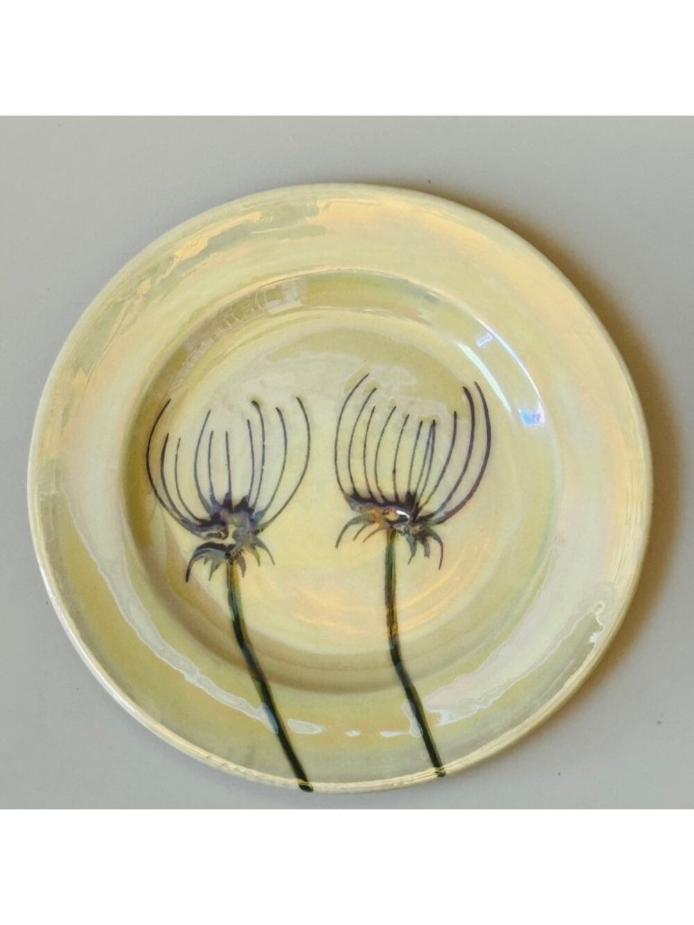 THE CELLER LEAVES  Dessert / Bread plate Hand Painted